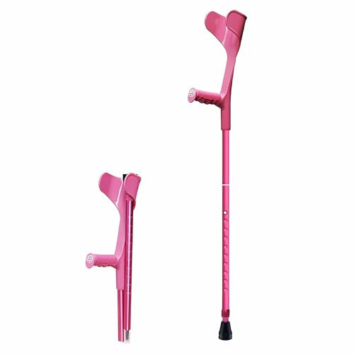 Krücken Klappbar (x1 stück), Gehstützen Faltbar, Krücken für Erwachsene, Höhenverstellbar Krücken Gehhilfen zum Gehen (Color : Pink)