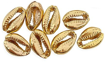 NUOBESTY 50stücke Goldene Galvanisierte Muschelperlen Kauri-muscheln Naturmaterial Für Fußkettchen Armbänder Bastelarbeiten Goldfarben
