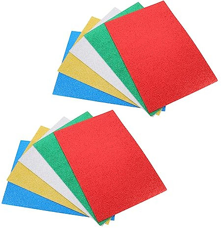IWOWHERO Glitzerpapier für Kinder, Eva, 10 Stück, Goldpulver Papierblatt