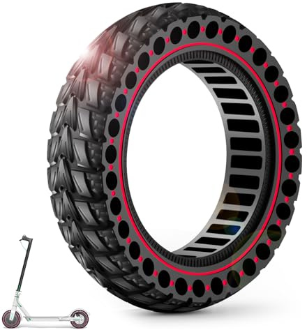 BANGTING 1PCS 60/70-6.5 Scooter Tire, 10x2.5 inch Tire Solid for Segway Ninebot Max G2 / G30 / G30D / G30E / G30E / G30LP / G30D II / G30 Max, 10x2.5-6.5 Tires Replacement for Electric Scooter(Red)