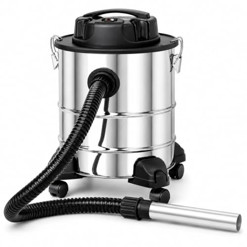 Syntrox Ascheabsauger Vesuve | Aschestaubsauger | Aschesauger | Kaminsauger, 20 Liter Kapazität, leicht und praktisch, 1000 Watt, Edelstahl, einfache Entleerung
