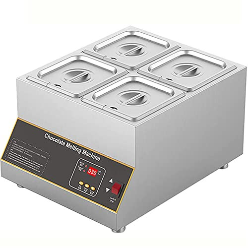 SmPinnaA Macchina per Temperare Il Cioccolato, Scaldavivande Elettrico Commerciale in Acciaio Inossidabile Scaldavivande Riscaldato Professionale con Coperchio per Catering Ristorante Mens