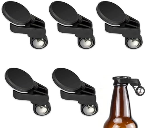 Casenly Flaschenverschluss, 5 Stück Vollautomatischer Flaschendeckel, Bunt Bierflaschenverschluss, Wiederverwendbarer staubdicht Insektenschutz Flaschenverschluss für Bierflaschen, Glasflaschen, Cola