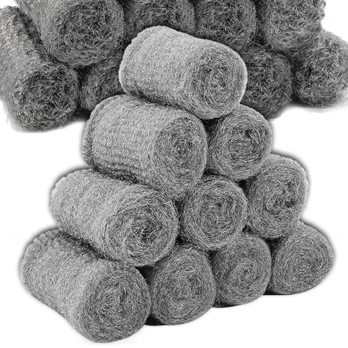 Steel WoolMice,Steel-WireWool 0000 Ultra Fine,SteelWool Mice Blocker,24pcs | Wire Wool Mice,Wire Wool Rats For Metal FineSteel WoolRodent Control,Cleaning&Closing Small Hole DIY Fill Fabric