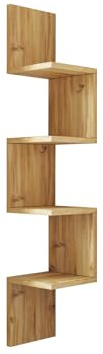 Rebecca Mobili Libreria Pensile, Scaffale Angolare da Parete, Color Rovere, Truciolato, con 4 Ripiani, per Salotto Studio - Misure HxLxP: 117 x 22 x 22 cm - Art. RE7208