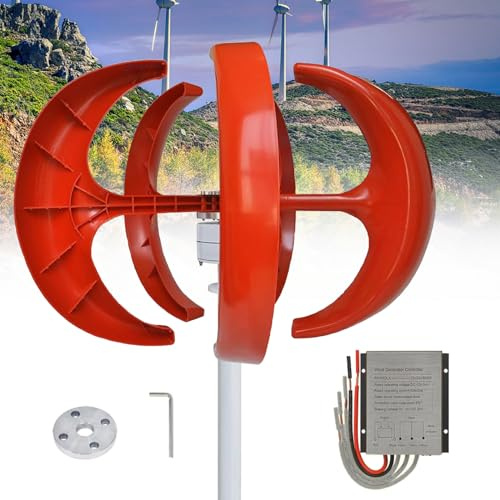 Kit de generador eólico Vertical de 600 W con Controlador, Mini turbina de 5 Palas para hogares, Barcos y Carreteras: solución eficiente de energía renovable de 24 V.
