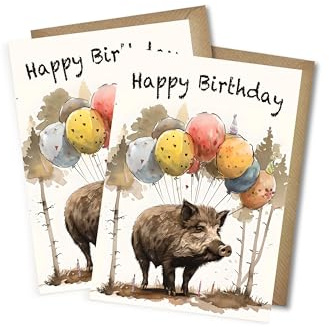WBdesignz Geburtstagskarte für Förster und Jäger - Glückwunschkarte “Happy Birthday” Geschenkkarte zum Geburtstag Waldhüter Forstmeister Wald Jagd Natur mit Umschlägen DIN A6 (2er-Set)