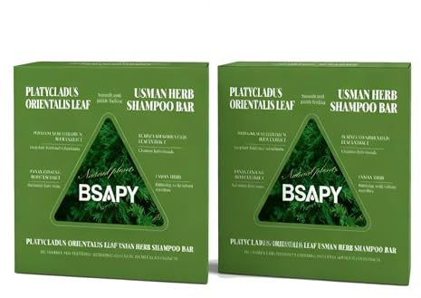 BSAPY Anti Hair Loss Shampoo Bar – DHT Blocker with Polygonum, Ginseng & Tea Tree, Strengthens Roots, Reduces Hair Fall, for Thinning Hair, Herbal Hair Growth Soap 120g *2