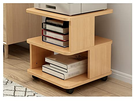 Oficina Soporte grande de impresora de doble capa de 3 capas Carro de impresora Estante de suelo Soporte móvil Carrito de almacenamiento debajo del escritorio con 4 ruedas giratorias para el hogar y