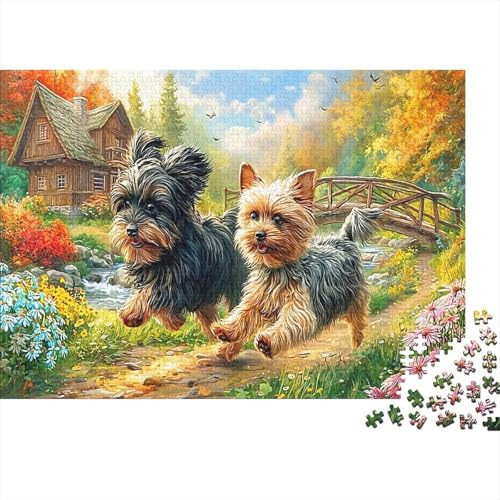 Yorkshire Terrier Jigsaw Puzzles 1000 Piece for Adults, 1000 Piece Great Gifts Challenge Home Decoration Gifts 38x26cm/1000pcs