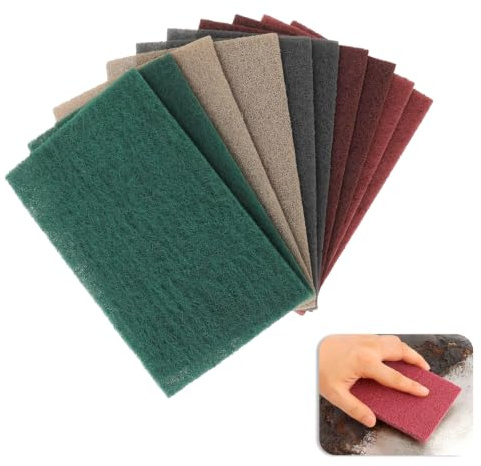 Qaestuan 10 Pezzi Spugne Abrasive, 150x230mm Spugna Abrasiva, Grana 600/800/1000/1500/3000, Spugne Lavabili e Riutilizzabili Spugnette Abrasive, per Legno, Muro, Carrozzeria, Ferro