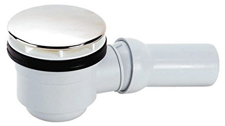 AquaSu Ablaufgarnitur für superflache Brausewanne | Für Duschwannen mit 90 mm Ablaufloch | Badewanne | Chrom