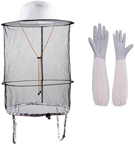 HunterBee 2 in 1 Beekeeper Hat and Gloves with Veil for Men and Women