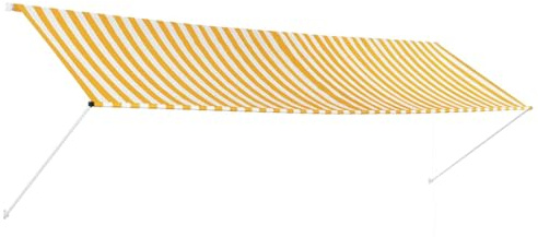 vidaXL Toldo retráctil 400x150 cm Amarillo y Blanco