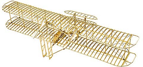 Wooden Model Aircraft Kits, 3D Wooden Puzzle DIY Wright Flyer Model Airplane Kits for Adults, Laser Cutting Woodcraft Kits to Build, Educational Assembly Model Construction Toys