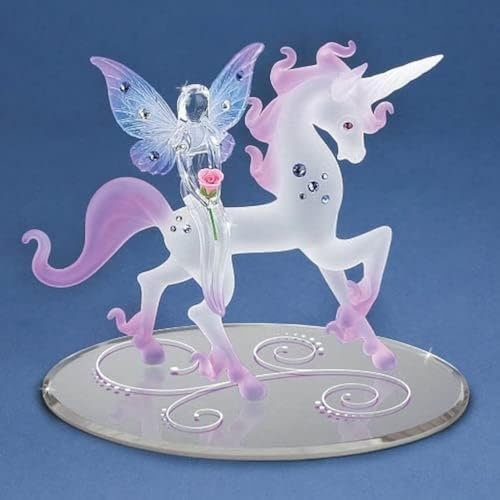 Barone di vetro con unicorno con fata.