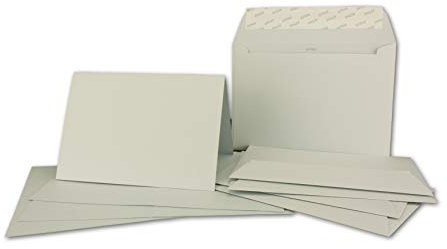 ARTOZ FLORETTA 15x DIN A6 Faltkarten-Set mit DIN C6 Umschlägen - light grey - 200 g/m² - pastellfarbenes Papier