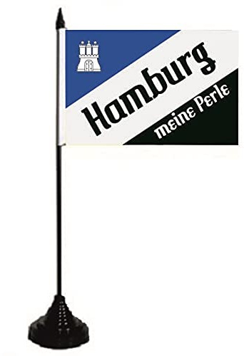 U24 Tischflagge Hamburg meine Perle III Fahne Flagge Tischfahne 10 x 15 cm
