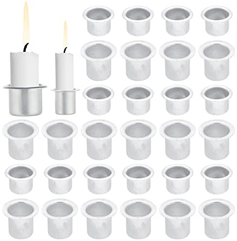 PandaHall 40 Stück Mini-Kerzeneinsätze Aus Metall, 2 Größen Kerzenhalter Cup Aluminium Metall Kerzenbecher Kerzen Tropfschutz Tropffänger Für Wachs Tropfendes Holz Baum Tischkerzenzubehör