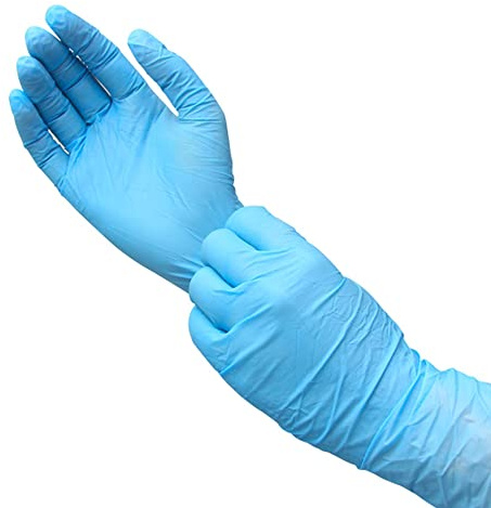 HIVEHYPE Disposable Nitrile Gloves Blue – Latex Free, Powder Free Exam Gloves, Multi-Purpose Non-Sterile Disposable Gloves for Medical, Cleaning, Food Prep, Industrial Use (100, LARGE)