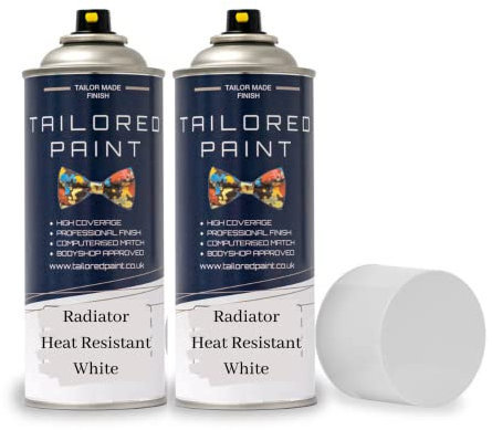 Vernice spray premium per radiatori, 400 ml, resistente al calore fino a 100 °C, asciugatura rapida e nessun primer richiesto, superfici esterne di radiatori, serbatoi di acqua calda e altro (400 ml