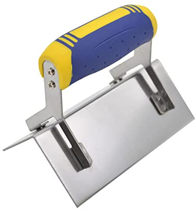 Sinyiol Drywall Corner Tool Concrete Edger, 6 X 2.5 External Corner Trowel Professional Stainless Steel Sheetrock Corner Shaping trowel Tool with Comfort Grip Handle (External Corner Trowel)