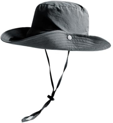 Whakano Unisex Sonnenhut,Wasserdichter Fischerhut,UV Schutz Hut,Freizeithut,Sommerhut,Faltbar Anglerhut,für Outdoor,Angeln,Gartenarbeit,Strand,Wandern,Damen und Herren Hut 56-58cm,Dunkelgrau