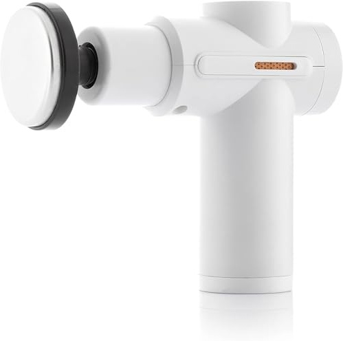 Massagepistole für Muskulatur, warm und kalt + 6 Köpfe, 6 Geschwindigkeitsstufen, LCD-Touchscreen, Massagegerät für Rücken, Nacken und Schultern, leise, wiederaufladbar über USB, Weiß