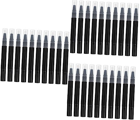 MUSISALY 30 Stk Drehstift für Nagellack klarer Lipgloss Kosmetikbehälter mit Pinselspitze nagellack aufbewahrung nail polish set drehender Stift leerer Lippen-Make-up-Stift Plastik Black