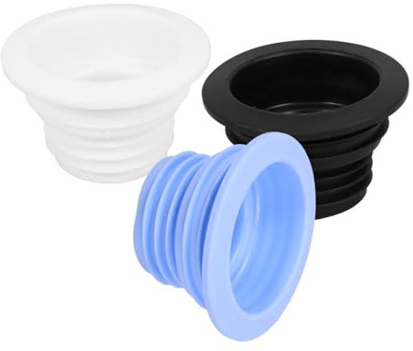 UKCOCO 3stücke Teiliges Waschmaschinen-abflussrohr-Dichtung Aus Langlebigem Pp Einfache Montage Ohne Werkzeuge Universeller Stopfen in Blau Weiß Und Schwarz Für Effektive Geruchsabdichtun