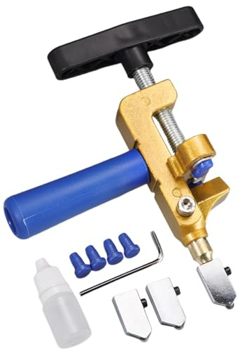 Utensile da taglio per vetro 2 in 1, taglierina manuale per piastrelle, strumento di taglio in vetro di tungsteno con cacciavite, pinze e 2 taglierine aggiuntive per rompere il vetro