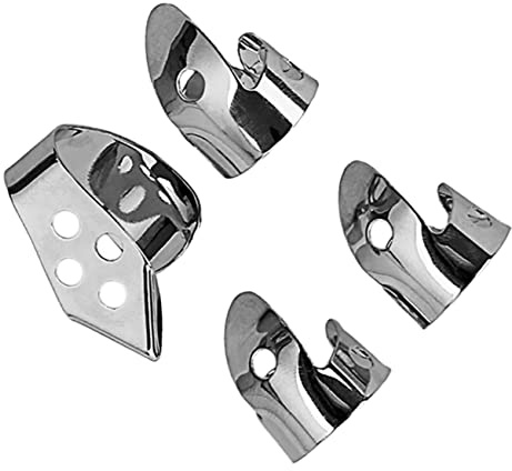 WESIEVYA 4 Stück Silberne Gitarren Fingerpicks aus Metall Bassgitarren Plektrum mit Daumen und Zeigefingerdesign Einfach zu Bedienen Vielseitig für Gitarrenspiel