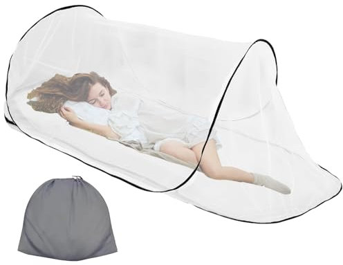 LUKIUP Moskitonetz Pop Up, 200 x 80 x 56cm moskitonetz Reise,Netz Reise Ohne Aufhängung, Moskitonetz Bett für Zuhause und Camping Geeignet