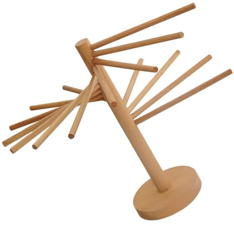JECOMPRIS Wooden Pasta Drying Rack Spaghetti Noodle Rack for Faster Drying in Kitchen Spaghetti Dryer Hanger Stand Wood Material