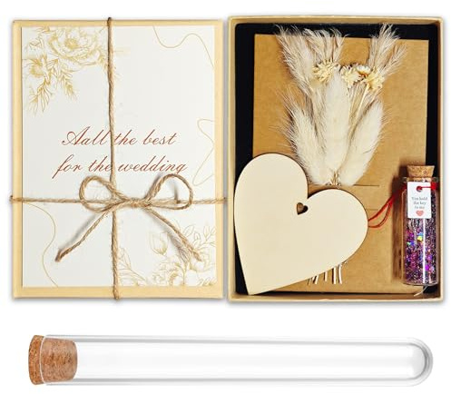 MaNeaz Regalos de Dinero regalo boda regalos de boda para los novios Incluye flores eternas, cajas, tubos de ensayo, tarjetas de felicitación y cajas de regalo para llaves