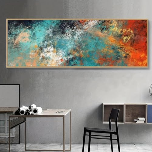 MAIMANG Quadro moderno su tela, dipinto astratto con nuvole colorate, opera d'arte, dipinto murale per camera da letto, soggiorno, decorazione da parete per la casa, 60x180 cm, senza cornice