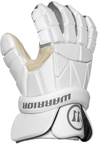 PG Sports Warrior Evo Lite Lacrosse Gloves, White (X-Large 14)