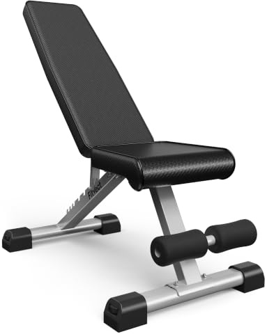 Fitvect Profi Hantelbänk – 300 kg, justerbar & vikbar | Justerbar vikbar bänk – 300 kg