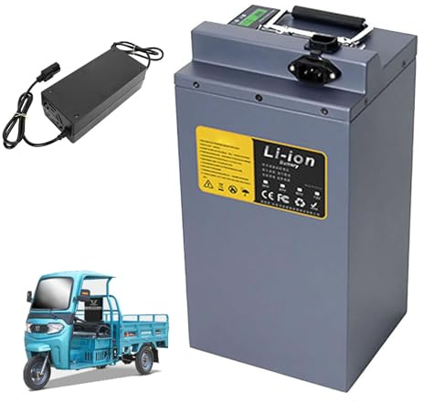 JHKJ Batería para Scooter de 48V 60V 72V con batería de Litio integrada de 15Ah 25Ah 35Ah 45Ah 55Ah 65Ah. Baterías de Gran Capacidad con Cargador para Motocicleta/Triciclo.,60v20ah