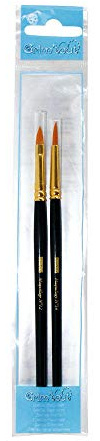 Grim'Tout - Lot de 2 Pinceaux de Maquillage Essentiels Visage et Yeux - Pratiques et Durables - Matériau Nylon - Couleur Noir