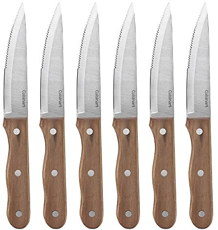 Cuisinart C55W-S6STK Advantage Cutlery 6-Piece Triple Rivet Walnut Steak Knife Set