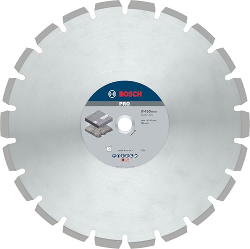 Bosch 1x Disco diamantato PRO Asphalt foro 25.4 mm (per Asfalto, Calcestruzzo fresco, Ø 450 mm, Professional Accessorio Sega circolare da banco, Mototroncatrice a scoppio)