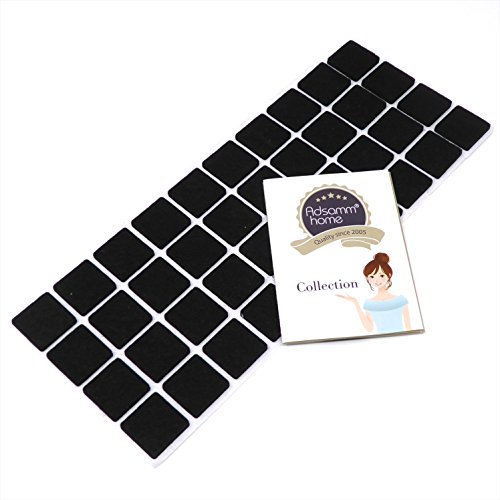 Adsamm® / 40 x feltrini autoadesivi/Nero / 25x25 mm/Quadrato/piedini per mobili in feltro da 3.5 mm di spessore/pad protettivi per arredi