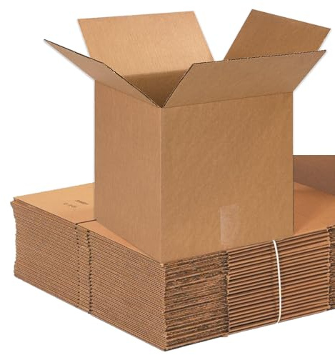 BOX USA 131313 Cube Corrugated Cardboard Box 13 L x 13 W x 13 H, Kraft, For Shipping, Packing and Moving (Pack of 25)