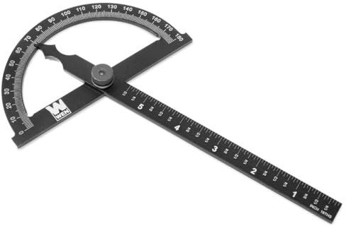 WEN ME512P Adjustable Aluminum Protractor and Angle Gauge with Laser Etched Scale