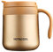 Gteller Tasse à café en acier inoxydable de 355 ml, tasse à double paroi isotherme avec couvercle et poignée pour garder les boissons chaudes et froides (doré 12oz)