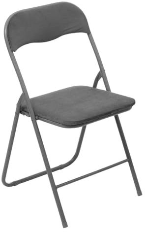 5five - sedia pieghevole in velluto grigio carbone