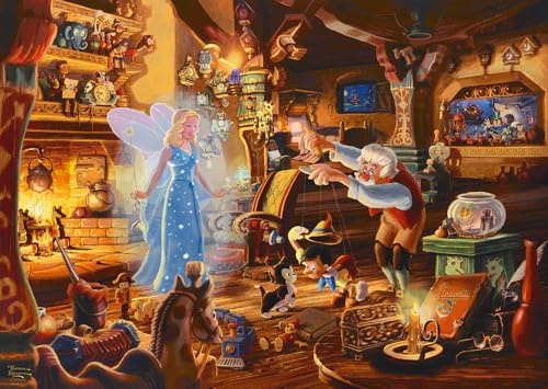 Schmidt Spiele Thomas Kinkade 57526, Disney, Geppettos Pinocchio, 1000 Teile Puzzle, bunt[Exklusiv bei Amazon] | Geppettos Pinocchio Motiv