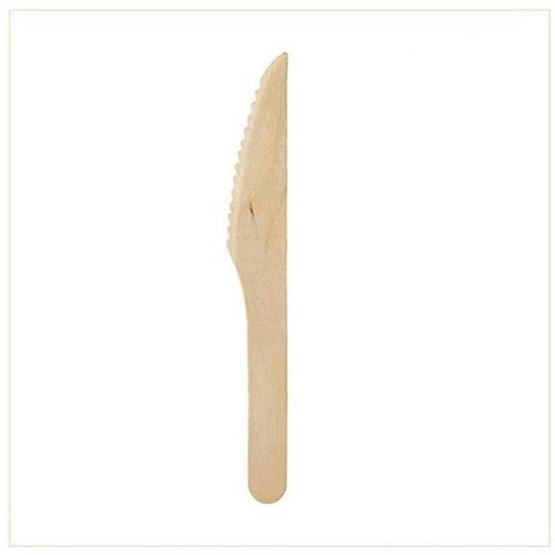 VIRSUS 500 Coltelli in Legno di Betulla, Posate monouso biodegradabili compostabili 100% Naturale, coltello bio lunghezza 16 cm