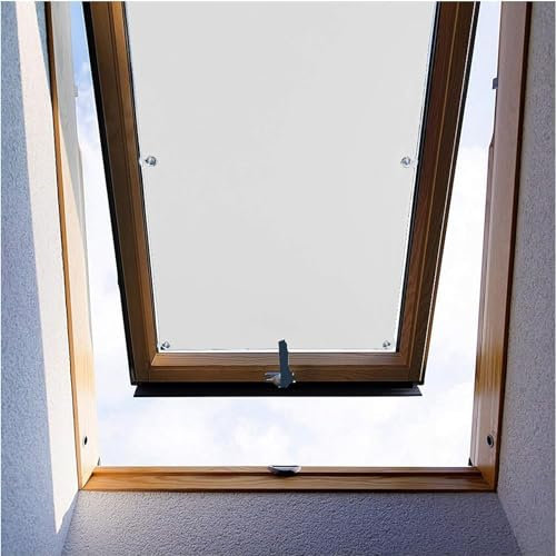 Ygann Dachfenster Rollo Thermo Sonnenschutz Verdunkelungsrollo für Dachfenster UV Schutz mit Saugnäpfe ohne Bohren ohne kleben (Weiß,60x80cm)
